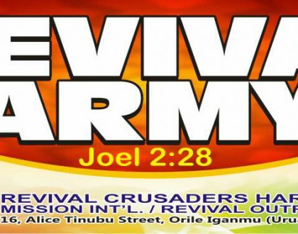 [9:15 AM, 2/3/2018] Pst Mark: Raising Revival Army For End Time Harvest.